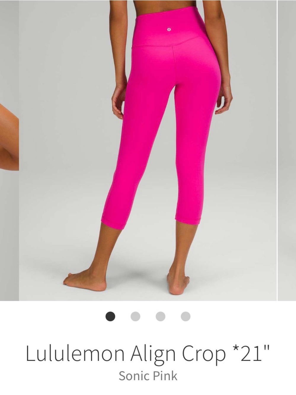 lululemon athletica align sonic pink crop leggings size 10💕💕💕